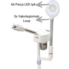 Gesh DT-318M Büyüteçli Looplu LED Işıklı Sıcak Buhar Ozonlu Yüz Buhar Makinesi Vapozon - Ayaklı - Profesyonel Cilt Bakımı