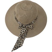 London Store Kadın Panama Plaj Şapka Leopar Desen