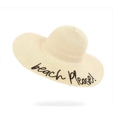 Laviyonsa Beach Please Yazılı Yazlık Hasır Şapka
