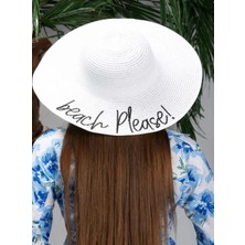 Laviyonsa Beach Please Yazılı Yazlık Hasır Şapka