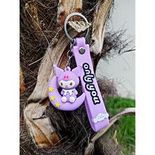 Tükkan Accessories Ay Üstünde Oturan Anime Anahtarlık Mor Ay Kuromi Sanrio Karakter Anahtarlık Çanta ve Cüzdan SÜSÜ-ANAHTARLIK68