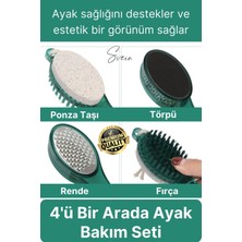 Svein Premium Ayak Topuk Bakım Aleti Çok Fonksiyonlu Fırçalı Set Topuk Taşı Törpü Rende Kum Ponza Taşı