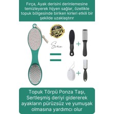 Svein Premium Ayak Topuk Bakım Aleti Çok Fonksiyonlu Fırçalı Set Topuk Taşı Törpü Rende Kum Ponza Taşı