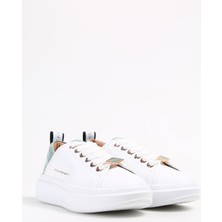 Alexander Smith Beyaz - Yeşil Kadın Deri Sneaker Asazwyw0487Wlg