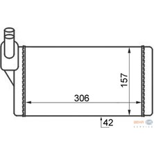 Behr Kalorifer Radyatörü Vw Transporter T4 1.9d-Td-2.0d-2.4d-2.5d-Td (Arka) (306X157X42) (Ac+/-) 18051