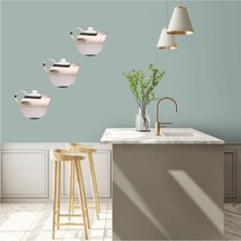 Bosphorus AYNALI DUVAR ÇIKARTMA STICKER DEKORATİF DUVAR KAĞIDI,SÜS İKİ ADET ÇAYDANLIK ŞEKİLLİ 20X15X0,6CM