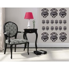 Bosphorus DUVAR ÇIKARTMA STICKER DEKORATİF DUVAR KAĞIDI,SÜS  İKİ ADET SİYAH ÇİÇEKLİ PVC 48X33X0,5CM