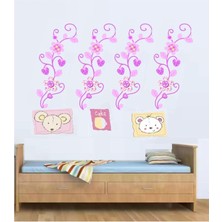 Bosphorus DUVAR ÇIKARTMA STICKER DEKORATİF DUVAR KAĞIDI,SÜS  İKİ ADET ÇİÇEKLİ AĞAÇ DESENLİ PVC 70X50X0,5CM