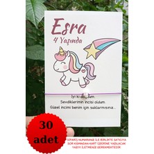 Emtory Home 30 Adet Unicorn Kartlı Mor Bileklik - Doğum Günü Hediyesi - Bebek Hediyesi - Yenidoğan Hediye