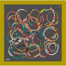 Armine 90 X 90 Gri Renkli Ipek Eşarp 8902D (Sura) (Nostalji) -E23Ya8902D03