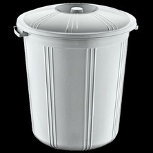 Akay Plastik Plastik Fıçı Tip Kapaklı Yuvarlak Klasik Çöp Kovası Kutusu Konteyneri - 45-51-45 Cm. - 70 Litre