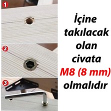 Glaswen Metal Düz Dişli Dübel Ahşap Dübeli M8 10X15 Diş Çinko Mobilya Bağlantı Ünite Birleştirme (25 Adet)