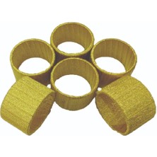 Nadom Özel Yapım 6'lı Gold Simli Peçete Yüzüğü Masa Dekorasyon Peçete Halkası Gold Simli Yüzük