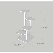 Cvc Wood Çiçeklik-Kitaplık   4 Raflı  Cvc  Wood