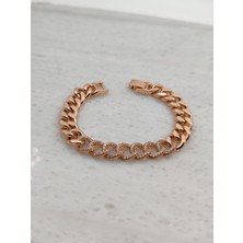 Rahshine Beyaz Zirkon Taşlı Xuping Gurmet Zincir Bileklik Rosegold | Vıp Seri Rodyum Bileklik