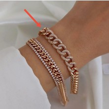 Rahshine Beyaz Zirkon Taşlı Xuping Gurmet Zincir Bileklik Rosegold | Vıp Seri Rodyum Bileklik