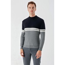 Morven  Erkek Grimel Trend Panolu Bato Yaka Dynamic Fit Rahat Kesim Triko