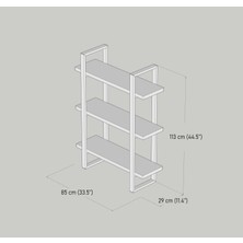 Cvc Wood Raf-Kitaplık 3 Raflı Cvc Wood