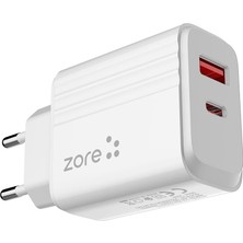 ZORE Play Pl3 USB-A To Type-C 20W Seyahat Şarj Aleti Seti