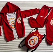 Mavi Boncuk Kids Taraftar Çantalı Eşofman Takımı Kırmızı