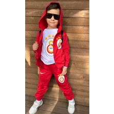 Mavi Boncuk Kids Taraftar Çantalı Eşofman Takımı Kırmızı
