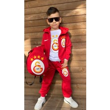 Mavi Boncuk Kids Taraftar Çantalı Eşofman Takımı Kırmızı