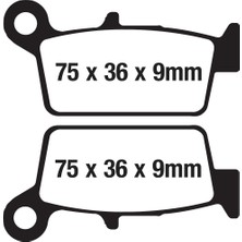 Mondial Arka Fren Disk Balatası FA131 Yamaha Wr 400-426 F-Honda Nx 4 Falcon -Kawasaki Klx 250 (9 Mm) -Erpilsan