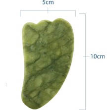 Seay Yeşim Tırtıklı Gua Sha Yüz Masaj Aleti Melek Kanadı Doğal Taş Sertifikalı