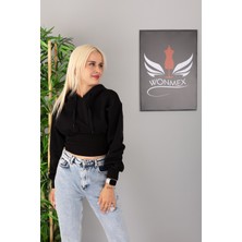 Wonmex Crop Model Beli Korsajlı Kadın Sweatshirt