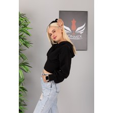 Wonmex Crop Model Beli Korsajlı Kadın Sweatshirt