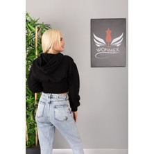 Wonmex Crop Model Beli Korsajlı Kadın Sweatshirt