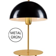 Ag Light Design Siyah Metal Mantar Abajur Modern Yatak Odası Salon Masa ve Gece Lambası