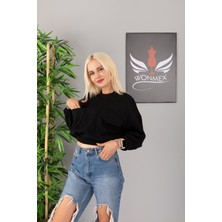 Wonmex Kapitone Kumaş Oversize Salaş Sweatshirt