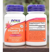 Now Foods D3 Vitamin 2000 Iu 240 Kapsül