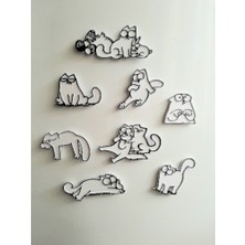 Nana Art 8 Farklı Simon's Cat Seri 2 Kedi Magnet Mıknatıslı Buzdolabı Süsü