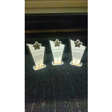 Zeyalazer Yıldızlı Pleksi ve Ahşap Plaket Isme Özel