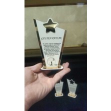 Zeyalazer Yıldızlı Pleksi ve Ahşap Plaket Isme Özel