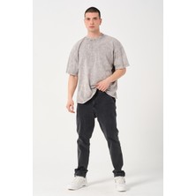 Owut Collection Erkek Bisiklet Yaka Oversize Yıkamalı T-Shirt