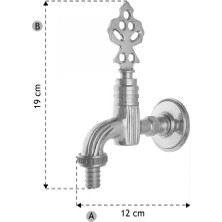 Lpd Osmanlı Musluğu Rakorlu (Bahçe) Krom 1/2
