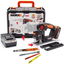 Worx WX550 20 Volt 2.0 Ah. Li-Ion Profesyonel Dekupaj ve Tilki Kuyruğu Testere