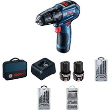 Bosch Professional Gsb 12V-30 Akülü Darbeli Delme Vidalama Makinesi + 39 Parça Vidalama Seti 12 Volt