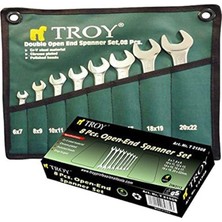 Troy T 21508 Açık Ağız Anahtar Takımı, 8 Parça, 6/22 mm