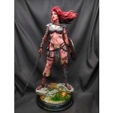 Turansoy Craft Red Sonja Conan Marvel 8k UHD Boyalı Figür 25 cm (Büyük Boy)