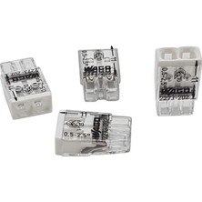 Wago 20 Adet Wago 2273-202 Compact Bağlantı Kutusu Kelepçesi Ø 0,5-2,5 Mm², 2 Kutuplu, Şeffaf / Beyaz