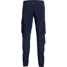 Jack & Jones Normal Bel Normal Paça Lacivert Erkek Pantolon Jpstkane Jjnoah Cuffed Cargo Noos