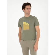 Cacharel Erkek Haki Slim Fit Bisiklet Yaka T-shirt 50284378-VR027