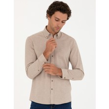 Cacharel Erkek Bej Slim Fit Uzun Kollu Gömlek 50279988-VR011