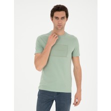Cacharel Erkek Haki Slim Fit Bisiklet Yaka T-shirt 50285163-VR027