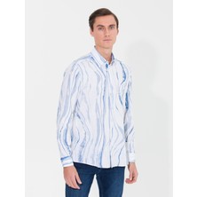 Cacharel Erkek Açık Mavi Slim Fit Uzun Kollu Gömlek 50265587-VR003