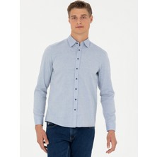 Cacharel Erkek Açık Mavi Slim Fit Uzun Kollu Klasik Gömlek 50273661-VR003